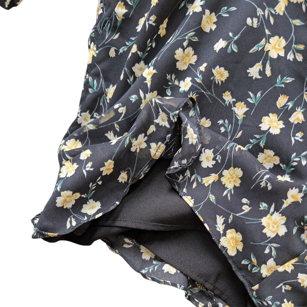 Bardot Cold Shoulder Romper Women 6 Black Floral Ruffle NWT - Picture 8 of 15